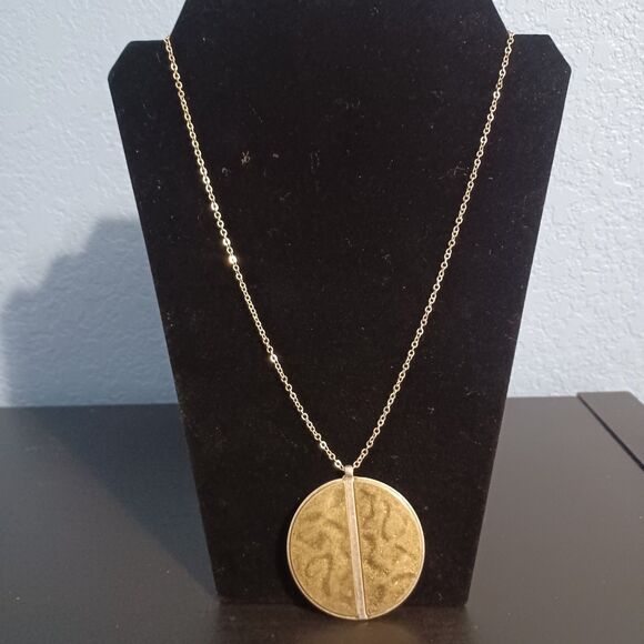 Silver-Toned Chain with Gold and Silver Pendant, 36" - Picture 1 of 4